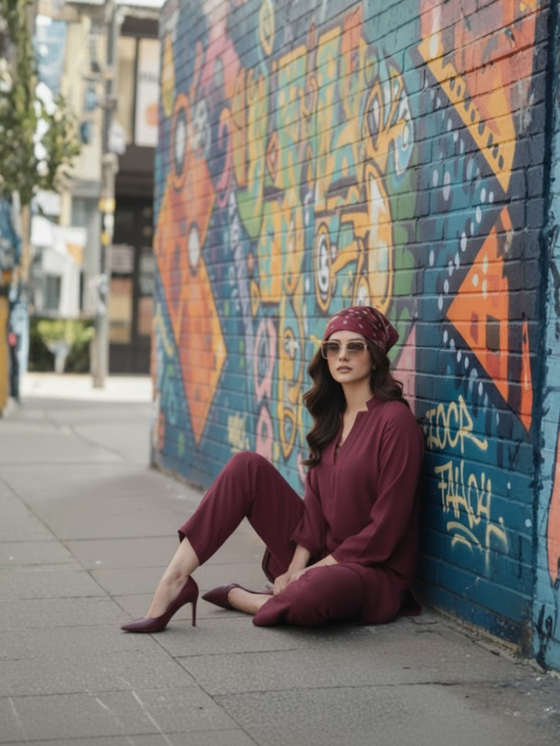 Raspbelle maroon winter cordset